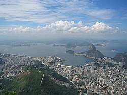 Rio de Janeiro and Guanabara Bay from Corcovado Mountain in April 2005