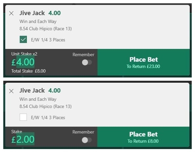 80/20 Strategy Betting Slips