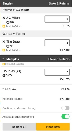 Betfair Betslip
