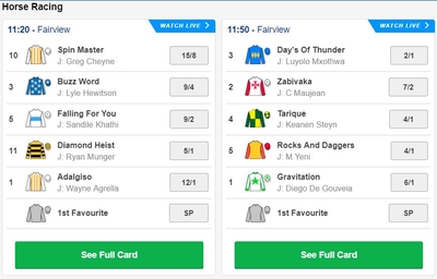 Betfred Horse Racing Markets