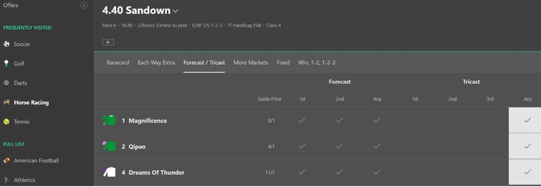 Combination Tricast Bet