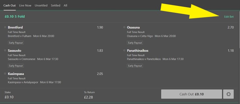 Edit Bet Instructions