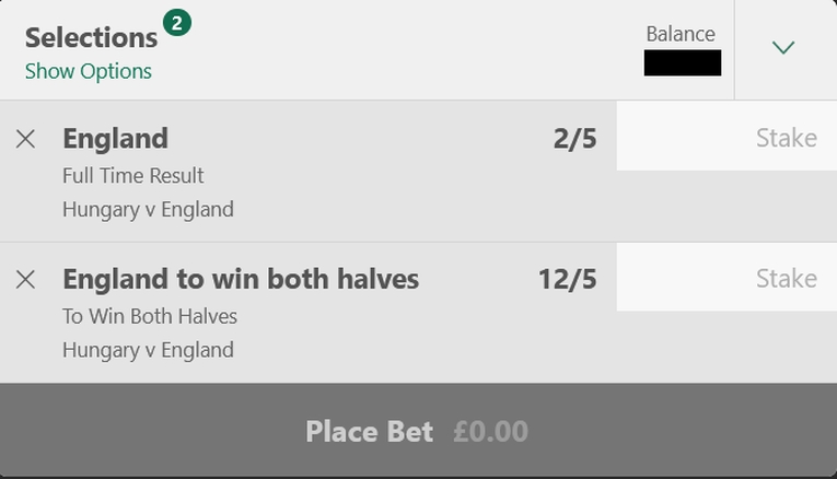 England Wins Both Halves