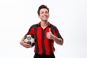 Smiling Holding Football