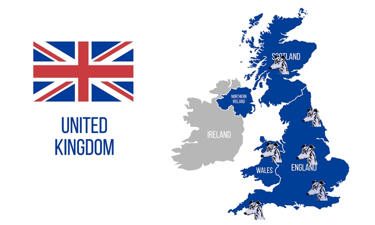 UK Map of Greyhound Tracks