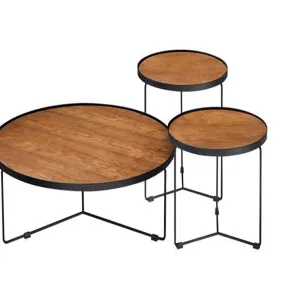 Coffee Table Legs 3391 Wood and Metal Nesting Coffee Tables