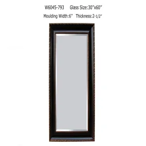 W6045-793 Decorative Rectangular Silver Wall Mirror &ndash; Modern Luxury for Living Room Interiors
