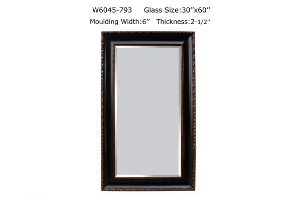 W6045-793 Decorative Rectangular Silver Wall Mirror &ndash; Modern Luxury for Living Room Interiors