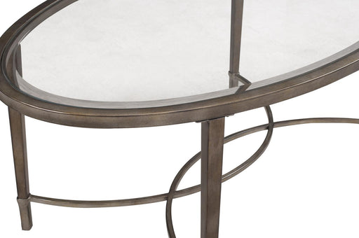 Magnussen Furniture Copia Oval Cocktail Table in Antiqued Silver - Furniture City (CA)l