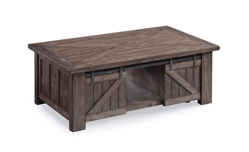 Magnussen Furniture Garrett Rectangular Lift-Top Cocktail Table w/casters in Weathered Charcoal - Furniture City (CA)l