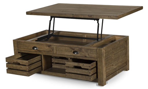 Magnussen Stratton Lift Top Storage Cocktail Table in Warm Nutmeg - Furniture City (CA)l