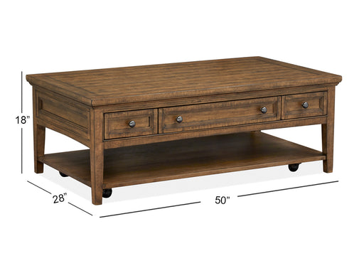 Bay Creek Rectangular Cocktail Table W/Casters - Furniture City (CA)l