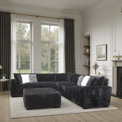 3 Pc Sectional Corduroy Fabric - Furniture City (CA)l